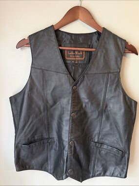 Women’s Leather World USA  Black Leather Vest